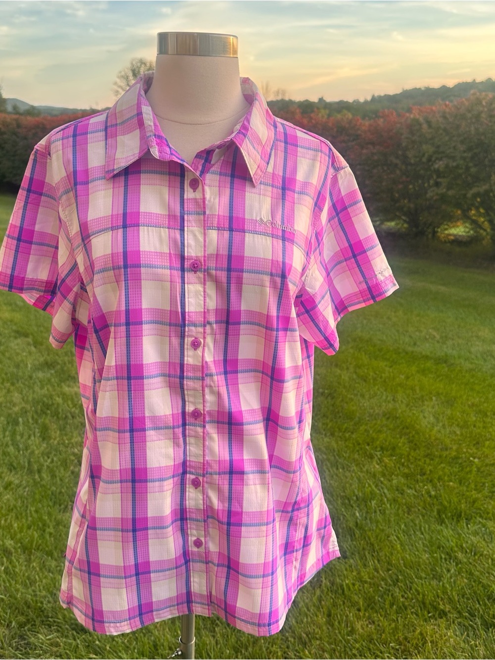 Columbia Sportswear Women's "Meadowgate" Plaid Short Sleeve Shirt
